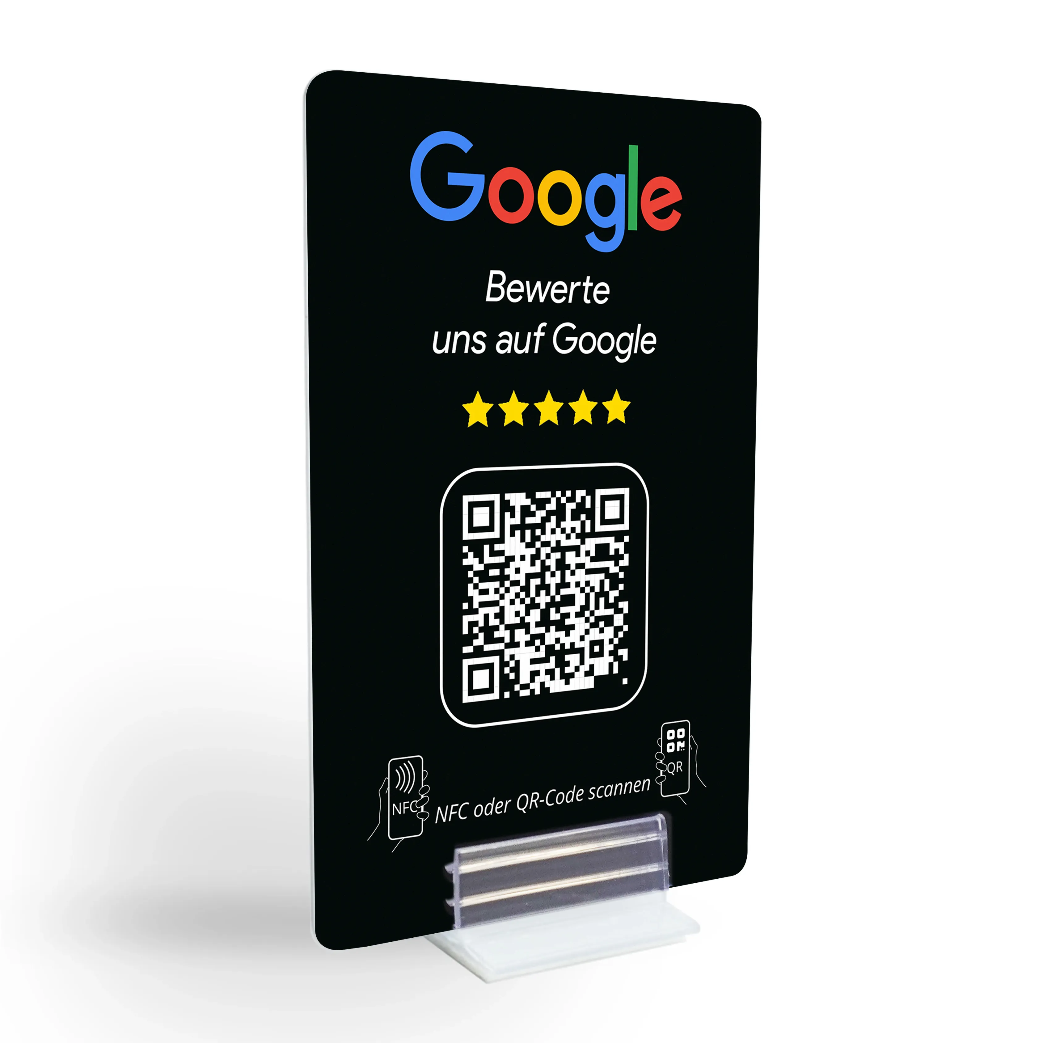 Google Review Booster - NFC / QR-Code Aufsteller - Bewertungskarte